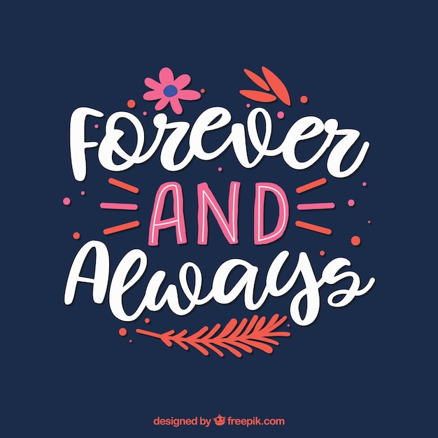 Free vector elegant lettering and quote background