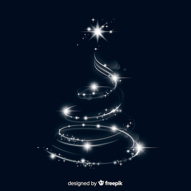 Free vector elegant lights in christmas tree shape