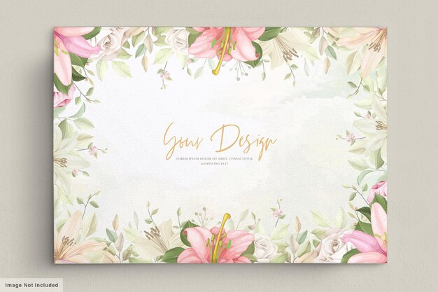 elegant lily wedding card set