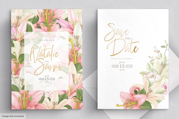 элегантный набор свадебных открыток лилии
