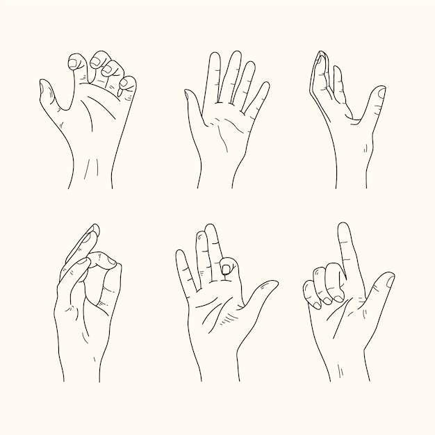 Бесплатное векторное изображение Элегантные наклейки в виде рук