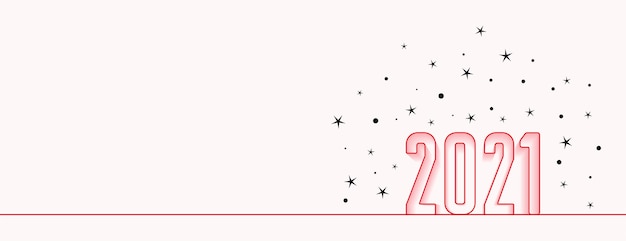 Elegant line style 2021 new year banner