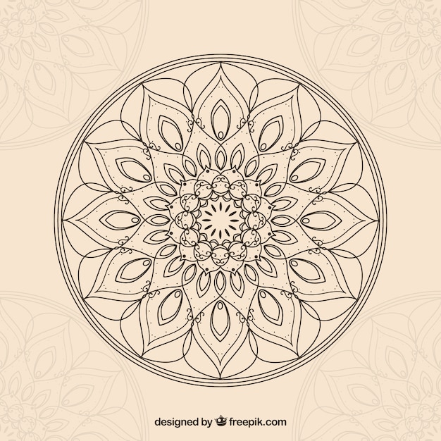 Free vector elegant lineal mandala background