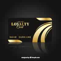 Free vector elegant loyalty card template with golden style