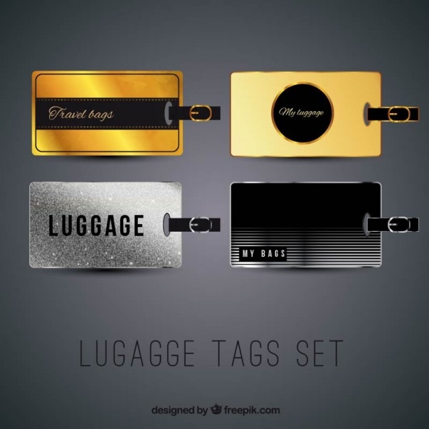 Free vector elegant luggage tags