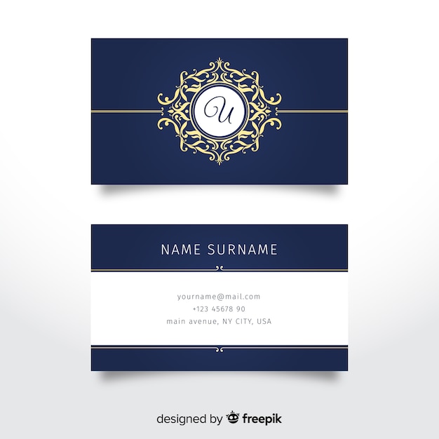 Free vector elegant luxurious business card template