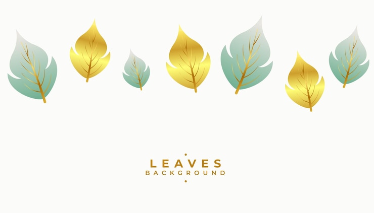 Free Vector elegant luxurious golden and pastel color leaves background