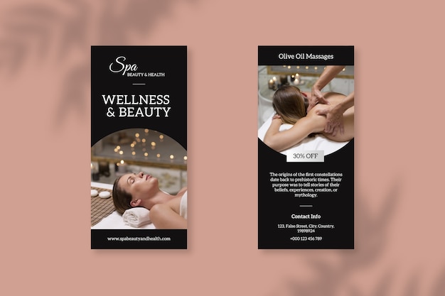 Free vector elegant luxury spa rack card