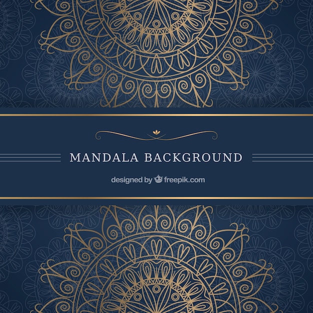 Free vector elegant mandala background with luxurious style