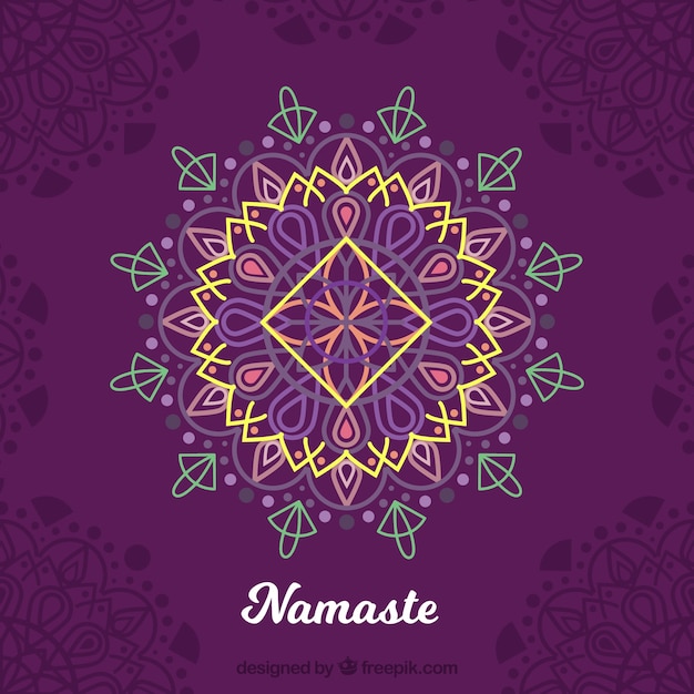 Vettore gratuito elegante mandala namaste background