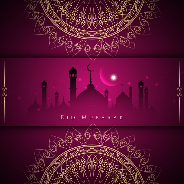 Elegant mandala religious eid mubarak design