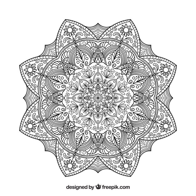 Elegant mandala with lineal style