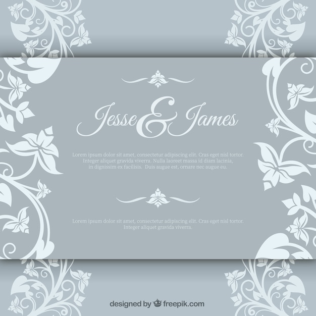 Free vector elegant marriage invitation