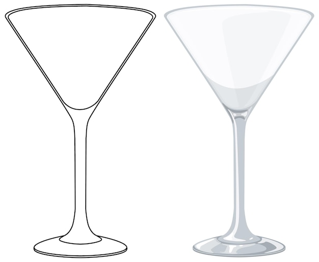 Free vector elegant martini glasses vector illustration