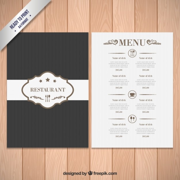 Free vector elegant menu template