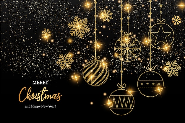 Бесплатное векторное изображение Элегантная открытка с новым годом и рождеством