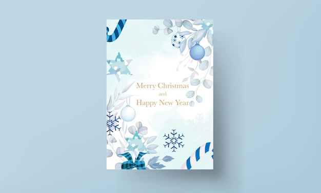 elegant merry Christmas card with white Christmas ornament