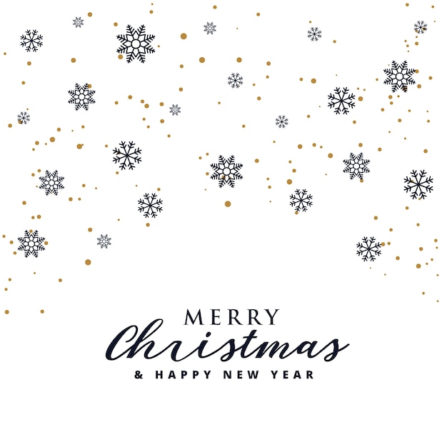 Free vector elegant merry christmas festival background with snowflakes