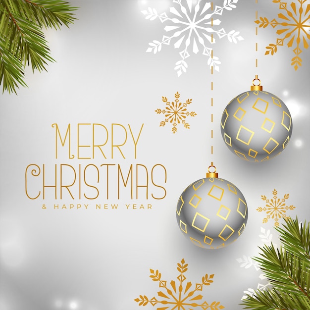 Бесплатное векторное изображение Элегантный фон поздравления с рождеством с рождественскими элементами векторной иллюстрации