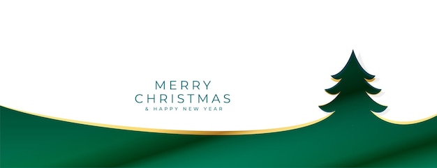 Free vector elegant merry christmas occasion banner in paper style