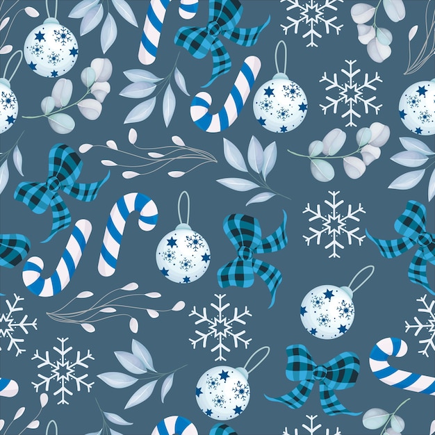 elegant merry Christmas seamless pattern with white Christmas ornament