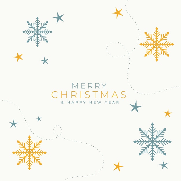 Elegant merry christmas smowflakes background card