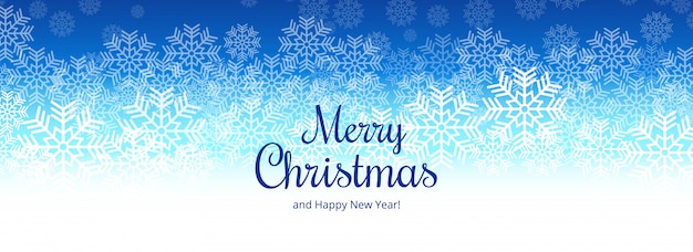 Elegant merry christmas snowflake card banner design