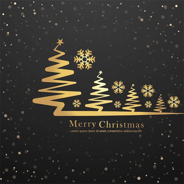 Free vector elegant merry christmas tree card design vector