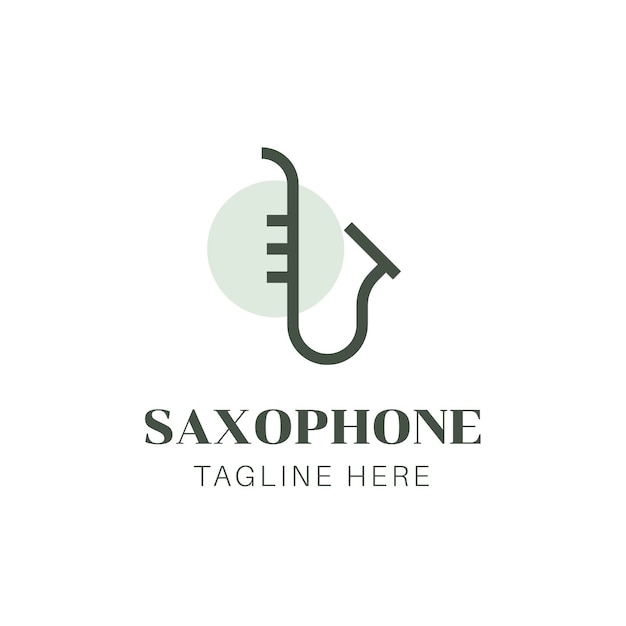 Free vector elegant minimalist saxophone icon logo