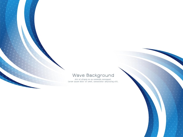 Бесплатное векторное изображение Элегантный современный дизайн синей волны стильный фон