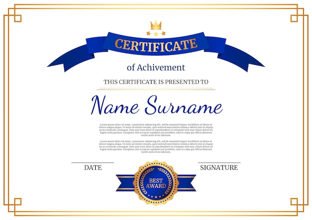 Elegant modern certificate template