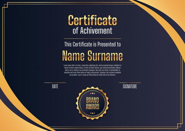 Elegant modern certificate template