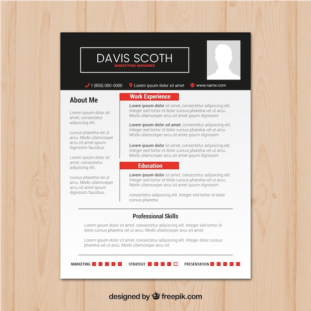 Free vector elegant modern cv design