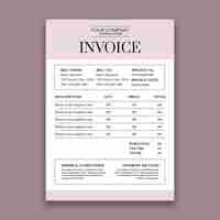 Free vector elegant monocolor translation services company invoice