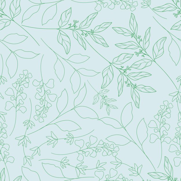 elegant monoline floral seamless pattern design