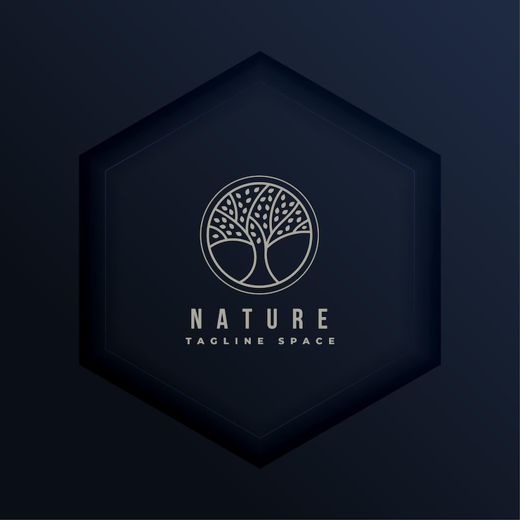 Free Vector elegant natural tree logo icon template