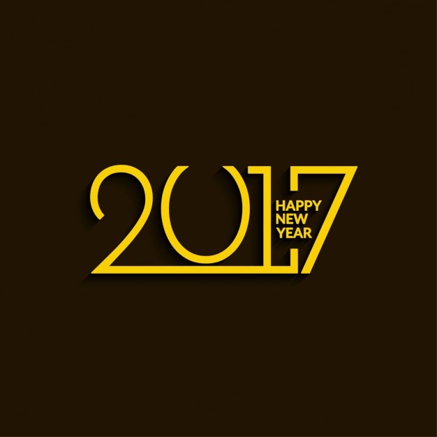 Free vector elegant new year 2017 yellow background