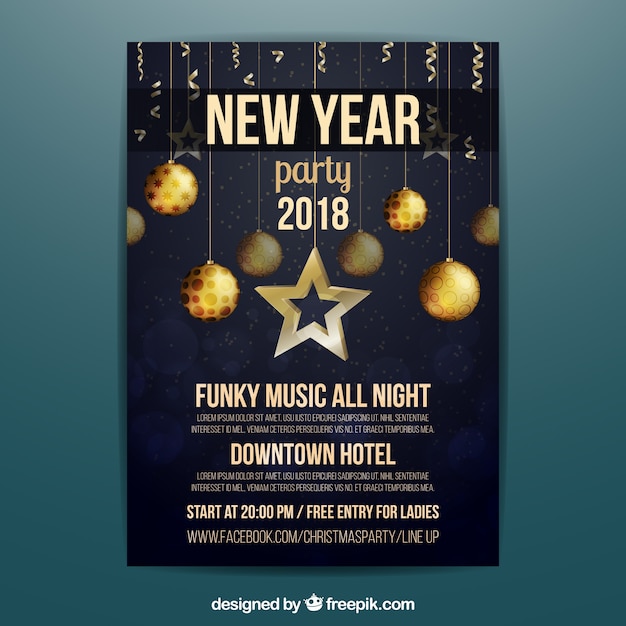 Free vector elegant new year 2018 poster