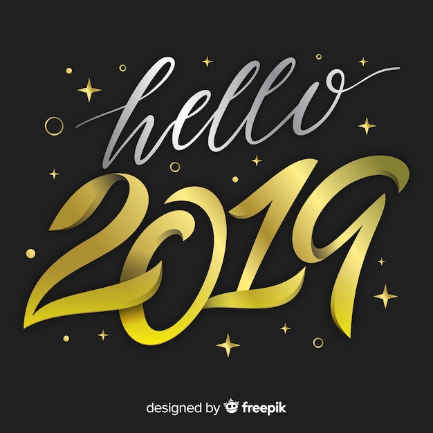 Elegant new year 2019 lettering background