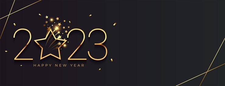 Free Vector elegant new year 2023 event banner with bursting star