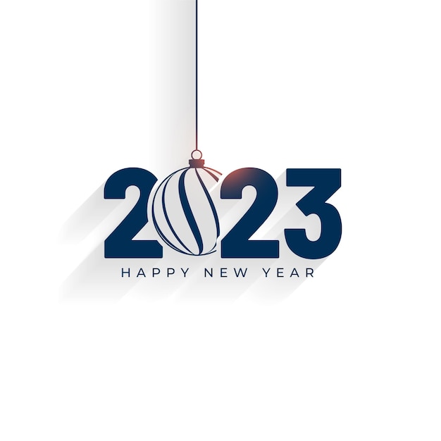 Free vector elegant new year 2023 event poster with christmas bauble design