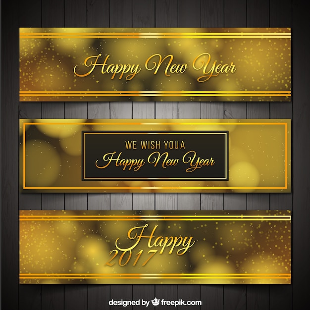 Free vector elegant new year banners pack