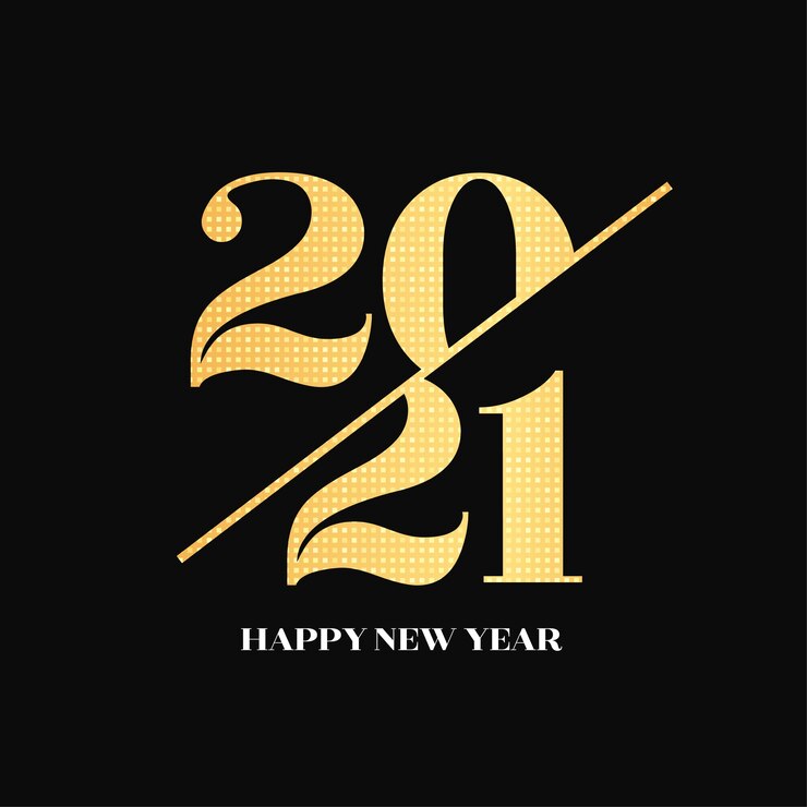 Free Vector elegant new year card with golden numbers
