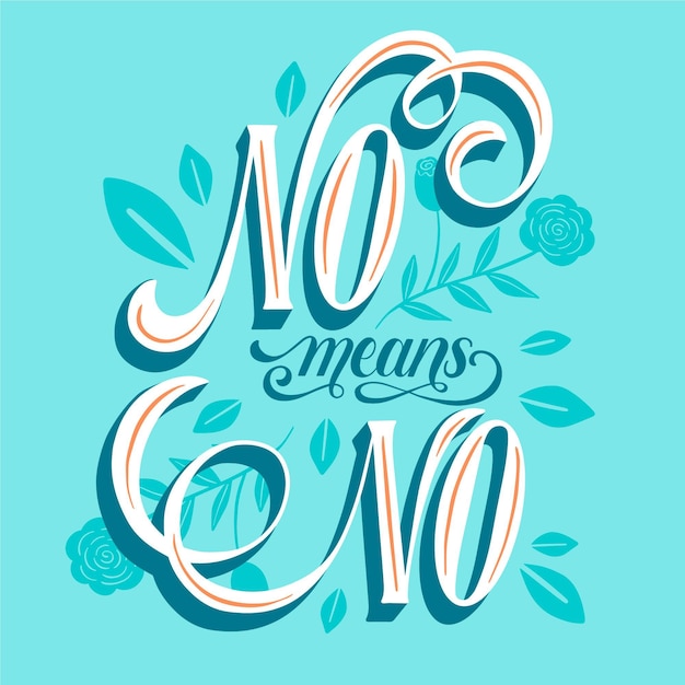 Free vector elegant no means no lettering