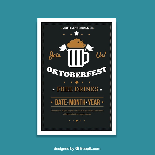 Elegant oktoberfest brochure in vintage style 