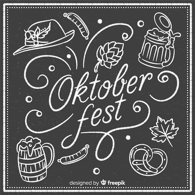 Elegant oktoberfest composition with blackboard style