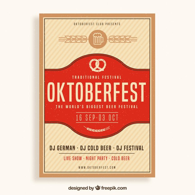 Elegant oktoberfest poster with vintage design