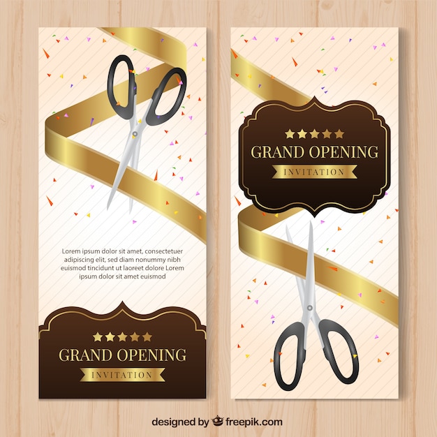 Free vector elegant opening banners with vintage style