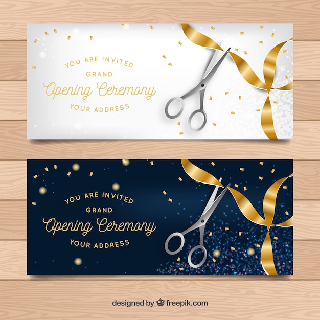 Free vector elegant opening ceremony banners