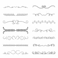 Free vector elegant ornamental divider pack